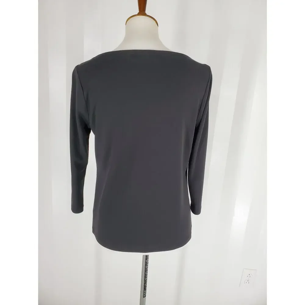 LIZ CLAIBORNE Women's Black Long Sleeve Blouse Sz L - Picture 4 of 10